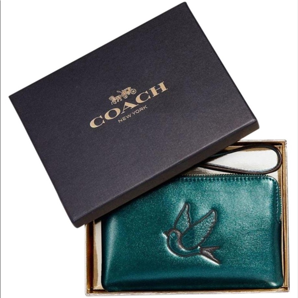 NWT Coach RARE gorgeous bird wristlet